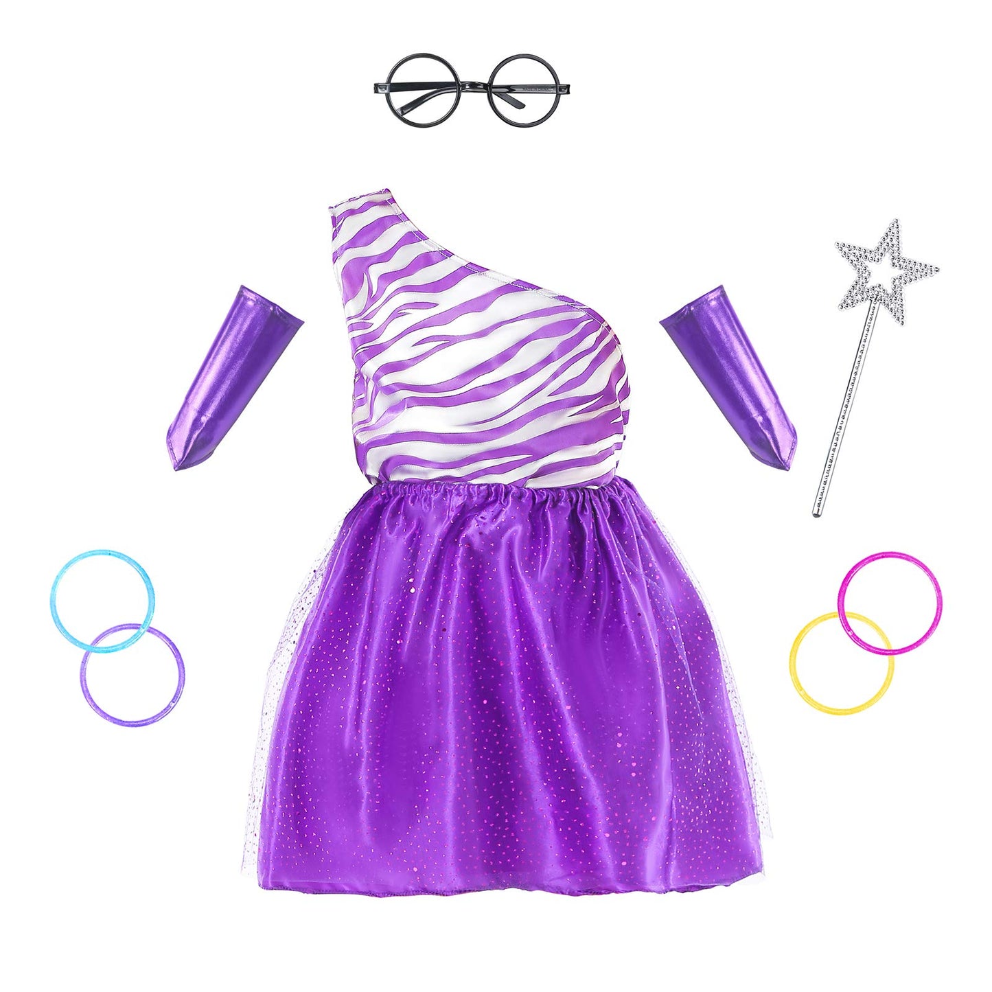 Teuevayl Little Girl Dress Up Trunk Set, 20Pcs Girls Pretend Play Princess Role Play Costumes Set, Singer, Princess, Fairy Costu