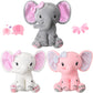 Zomiboo 3Pcs 8' Elephant Stuffed Toys - Cute Plush Animals For Baby Girls & Boys, Nursery Bed Decor