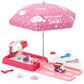 Wee Wonders Sandbox With Lid & Adjustable Umbrella, Dirt Digger Excavator Sand Box With Cover Incl Construction Toys & Play Sand