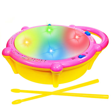 Vgrassp Flash Drum Toy With 2 Mallets For Kids | Multicolor 3D Lights | Dynamic Musical Instrument | Toy For Baby And Toddlers |