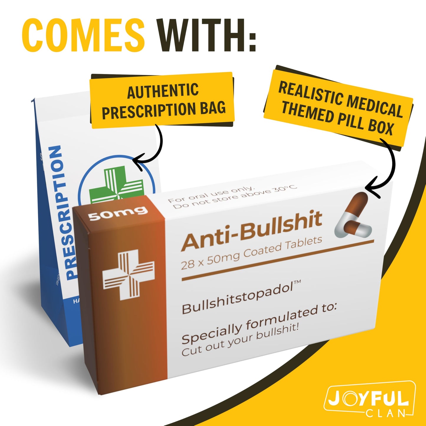 Funny Joke Pill Box Prank - Gag Gifts for Men - Funny Valentines Gifts for Him - Novelty Gift Box for April Fools Day - Birthday Gifts for Women - Rude Silly Presents for Boyfriend Dad Uncle