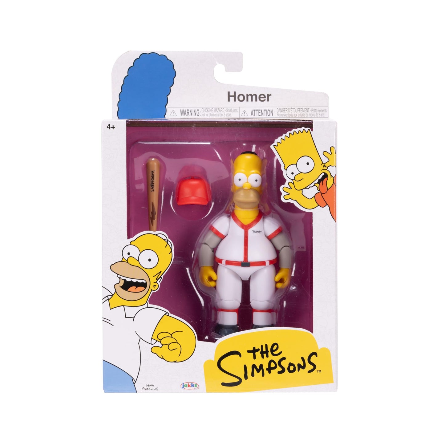 The Simpsons 5 Action Figure Baseball Homer with Bat and Removable Helmet Accessories Collectible Figure from Jakks Pacifics Wa