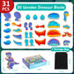 Jugueteland Magnetic Dinosaur Building Blocks, Wooden Dino Snap Blocks, Stem Take Apart Dinosaurs Playset, Montessori Fine Motor