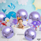 Katchon, Big Purple Mylar Balloons - 22 Inch, Pack Of 6 | 4D Round Balloons, Light Purple Foil Balloons | Purple Metallic Lavender Balloons For Lavender Party Decorations | Metallic Purple Balloons