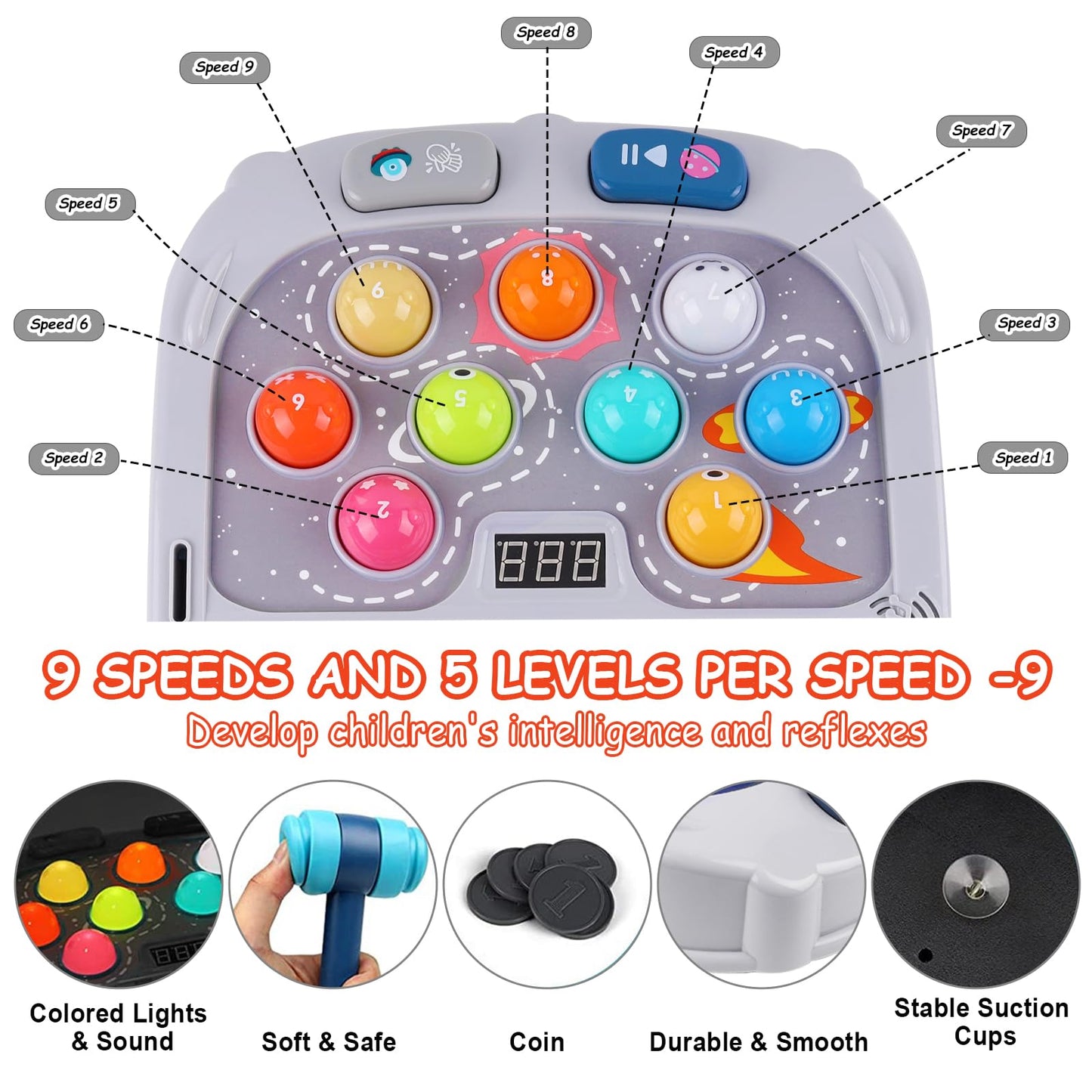 Whack Mole Game For Toddlers, Toys For 3-12 Year Old Boys And Girls, Whack Mole Toys For Kid,Gifts For 3 4 5 6+ Year Old Boys, I