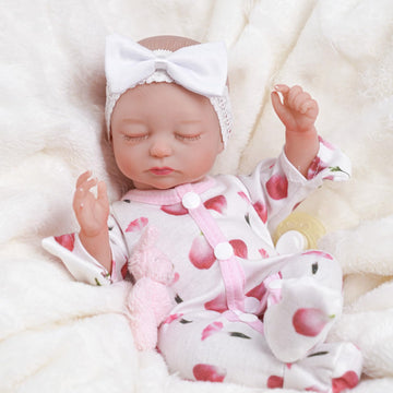 Babeside Lifelike Reborn Baby Dolls Beta- 12-Inch Baby Soft Body Realistic-Newborn Baby Dolls Full Vinyl Body Poseable Real Life Baby Dolls Girl Gift Box For Kids Age 3+