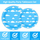 96 Pcs Blue Sky White Clouds Party Plates And Napkins Party Supplies Cartoon Story Party Tableware Set Clouds Theme Party Decora