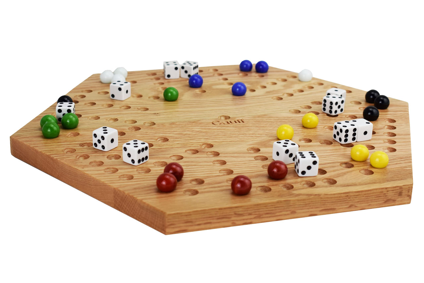 Solid Oak Double Sided Marbles Board Game Wooden 16 Inch By Cauff
