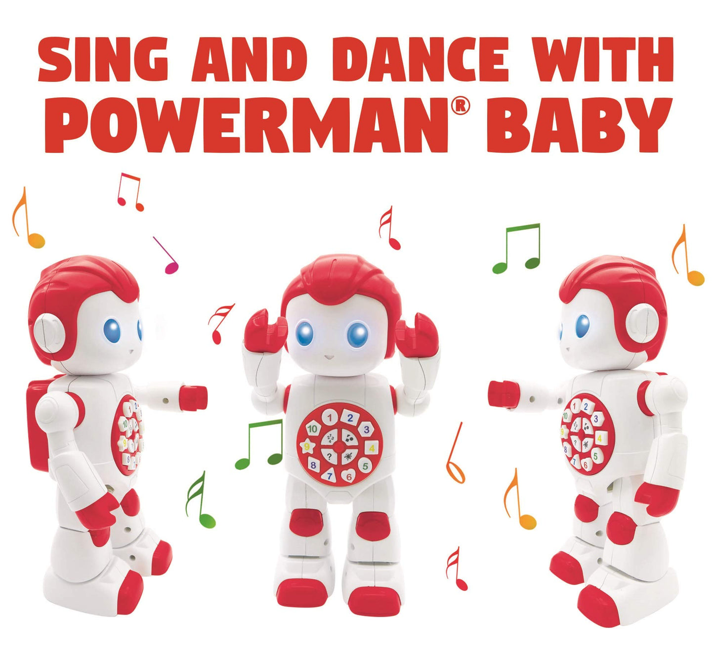 Lexibook Powerman Baby Smart Interactive Toy Learning Robot Toy for Kids Dancing Plays Music Quiz Numbers Shapes Colors Boy Girl