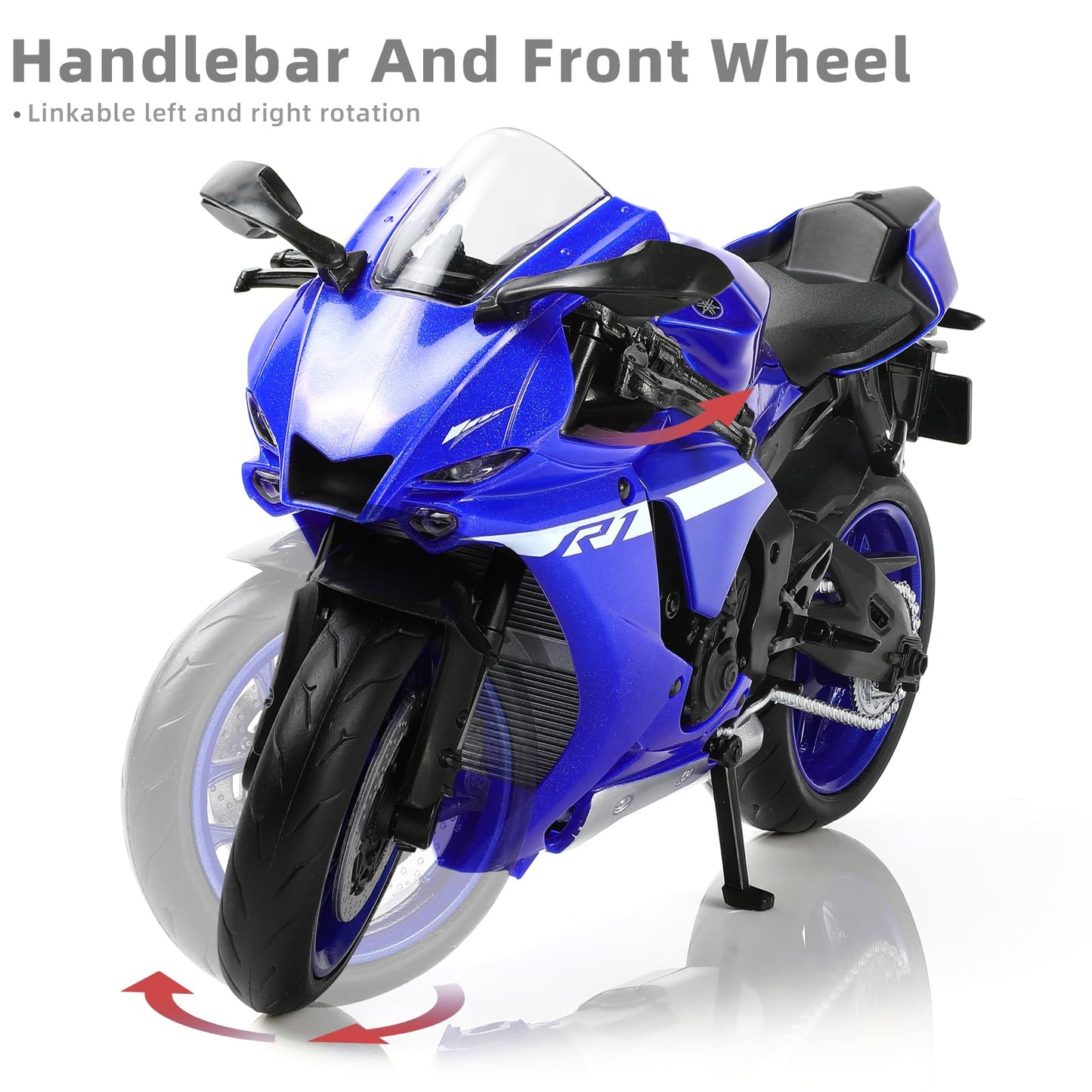 Risopen 1:12 Motorcycle Model For Yamaha Yzf-R1M 1000R Alloy Diecast Motorcycle Model Toy Mini Moto Gift(Blue)
