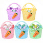 Willinglong 5 Set Easter Baskets Bulk Small Plastic Easter Egg Basket with Handle Carrots Bunny Ears 6.7 Mini Empty Pastel Fil