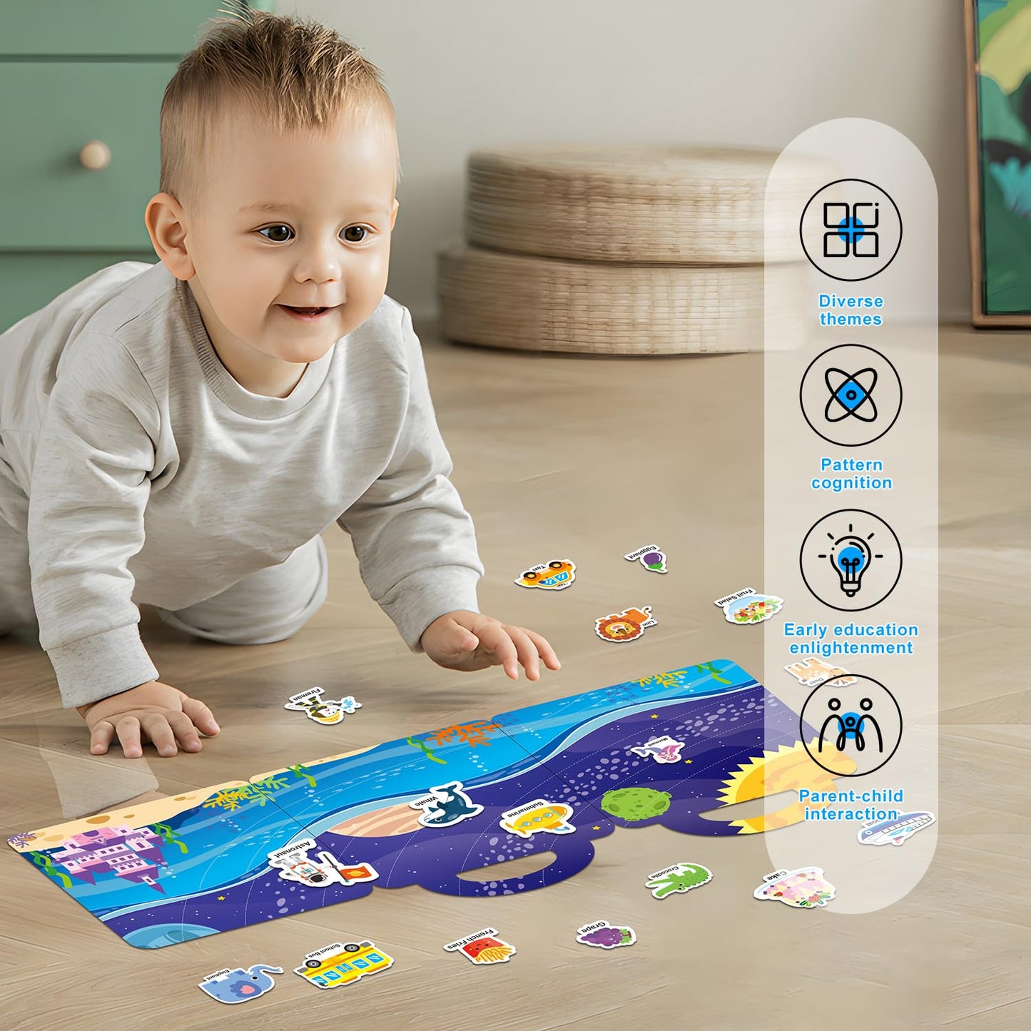 Towjug 3 Set Reusable Stickers Book For Toddles, Preschool Learning Activity Sticker Books, Jelly Stickers Quiet Books For Girls