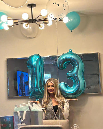3 Balloon, Blue Number Balloons 40 Inch, 3Rd Birthday Decorations For Kids Girls Boys, Men Women Blue Party Supplies For Party D