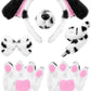 Syhood Puppy Dog Costume Set Kids Dog Ears Headband Bowtie Nose Tail Paw Gloves Dog Animal Costume Accessories For Carnival(Blac