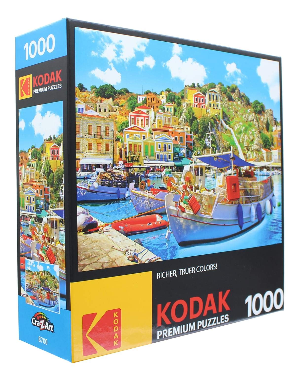 Roseart - Kodak Premium - Symi With Boats In The Harbor, Greece - 1000 Piece Jigsaw Puzzle For Adults