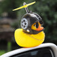 Wonuu Rubber Duck Toy Car Ornaments Yellow Duck Car Dashboard Decorations Cool Glasses Duck With Propeller Helmet (Retro Movies-Yellow)
