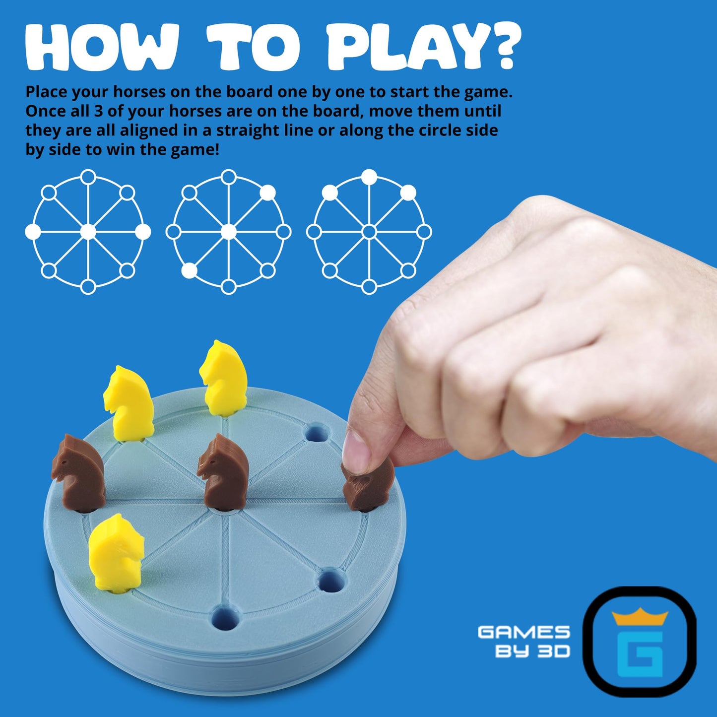 Games By 3D Rota Game, Tic-Tac-Toe Game With Never A Tie, A Winner In Every Round, Ancient Roman Strategy Game, Portable 4'' Boa