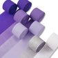 PartyWoo Purple Crepe Paper Streamers 8pcs 656ft Pack of Light Dark Purple Lavender White Silver Crepe Paper Streamers for Birth
