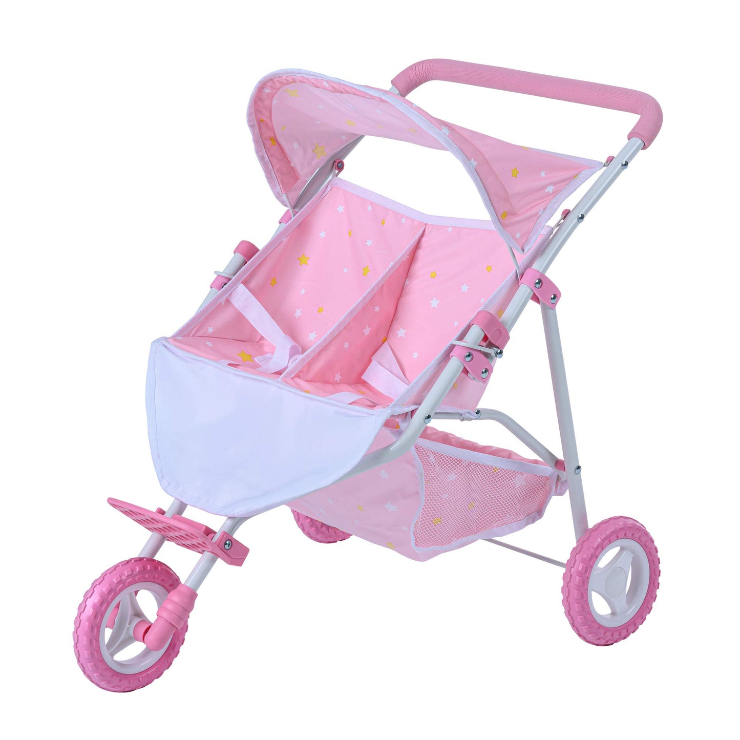 Olivia'S Little World Twinkle Stars Princess Deluxe Baby Doll Stroller, Pink/White