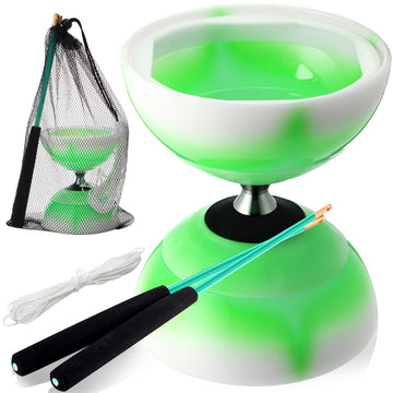 Simgoing Chinese Yoyo Diabolo Set Includes Colorful LED Diabolo Toy Light up with 2 Pieces Sticks, 1 Piece String, 1 Net Bag for