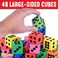 Big Foam Dice Set - 48-Pack, Jumbo, And Colorful Dice For Kids - Ideal For Boosting Math Skills, Great Gifts, And Party Fun