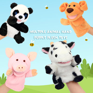 Easfan Cow Hand Puppet With Movable Mouth Interactive Storytelling Cute Soft Cow Plush Toy Creativity And Imagination Christmas
