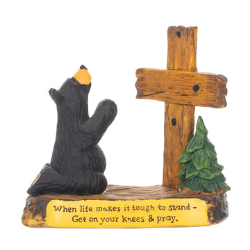 Demdaco Pray Black Bear 5 X 5.5 Hand-Cast Resin Figurine Sculpture