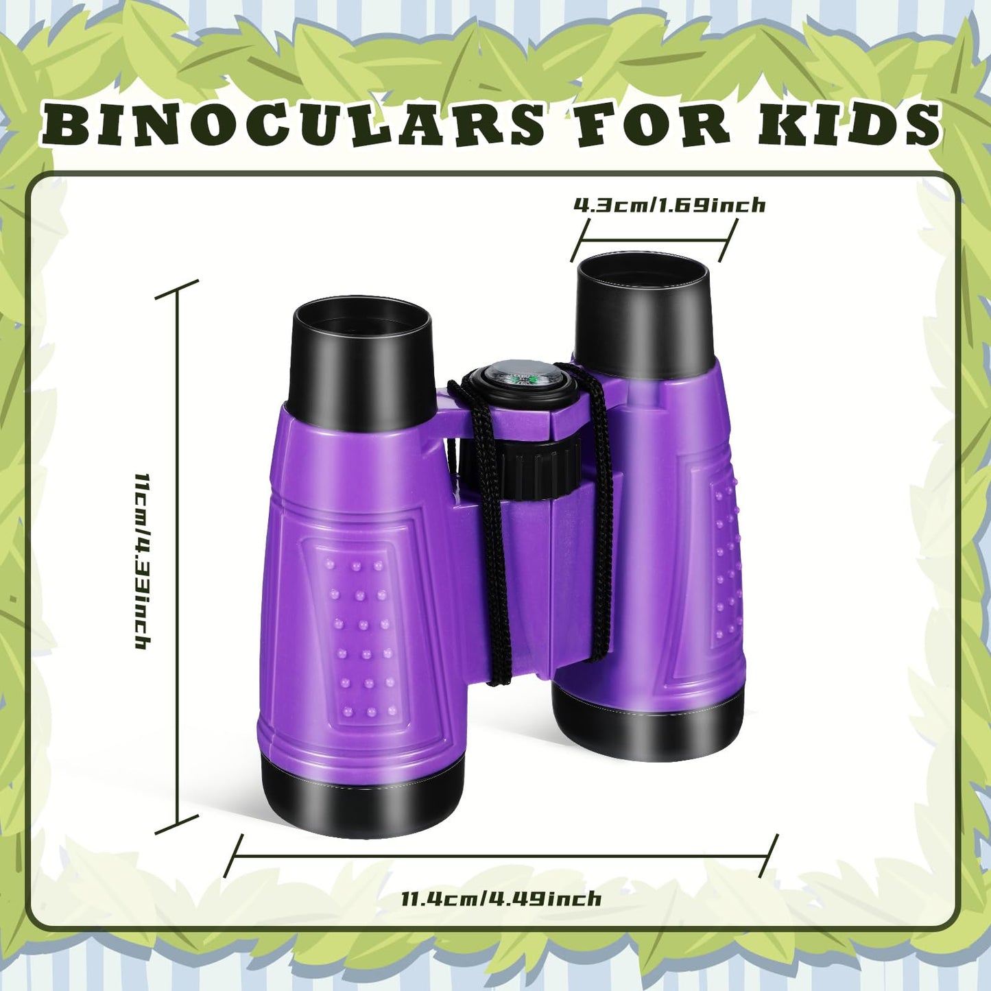 Libima 24 Pcs Binoculars for Kids Educational Compact Kids Binoculars with Neck String Toddler Telescope for Boys Girls Learning Bird Watching Camping Hiking Travel Safaris Birthday Gifts(Purple)