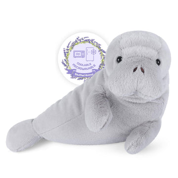 Suzzipals Coolable And Warmable Manatee Plush, Microwavable Stuffed Animal Heating Pad For Period Cramps And Pain Relief, Lavend