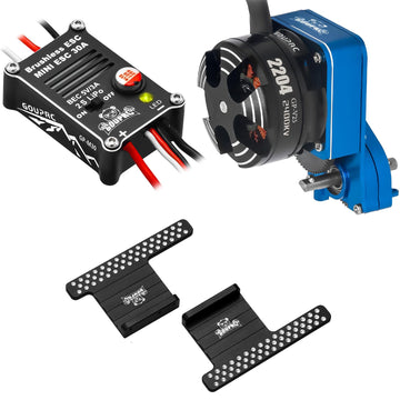 Gouprc 2204 2400Kv Brushless Outrunner Motor With Transmission & 30A Brushless Esc With Pedals For Scx24 Rc Crawler Axial 1/24 R