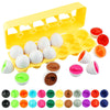 Dimple 12 Vegetable Egg Matching Toy Play Matching Eggs Easter Toy W/Holder - Egg Toys For Toddlers Stem Egg Toys - Colors & Shapes Recognition Gift For Kids, Educational Color Sorting Toy