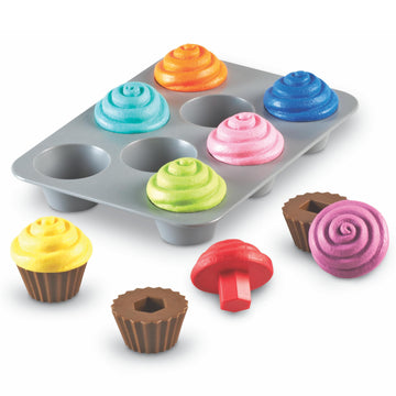 Learning Resources Smart Snacks Shape Sorting Cupcakes,17 Pieces, Ages 18 Months+, Fine Motor, Color & Shape Recognition