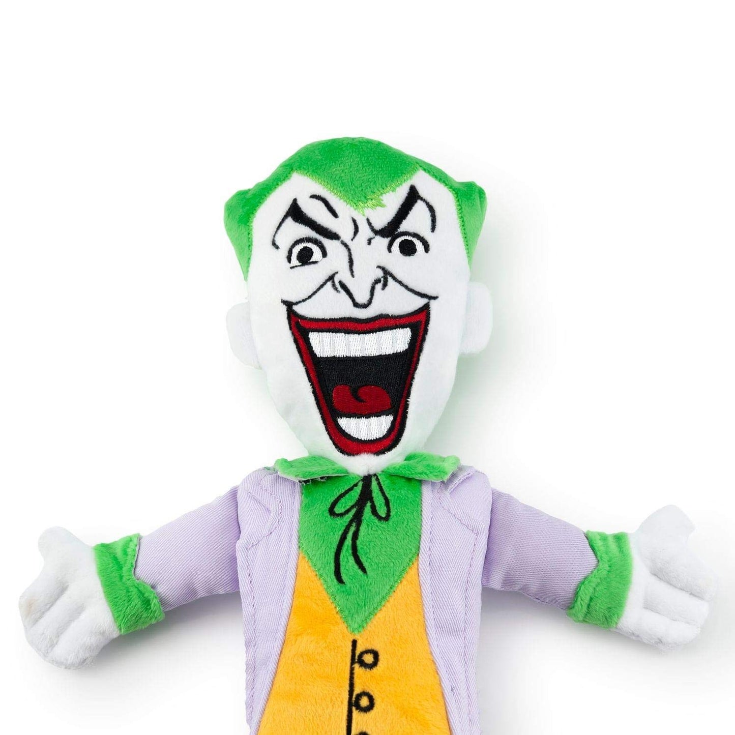 Dc Comics Plush Joker Squeaky Dog Chew Toy - Light To Moderate Chewing Dog Toy, 13 Inches, By Crowded Coop