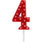 Papyrus Number 4 Birthday Candle, Red Polka Dots (1-Count)