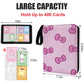 Pink Card Binder for Girls  4 Pocket with 50 Sleeves up to 400 Trading Cards Binder  Waterproof Card Storage Bag with Shoulder Strap