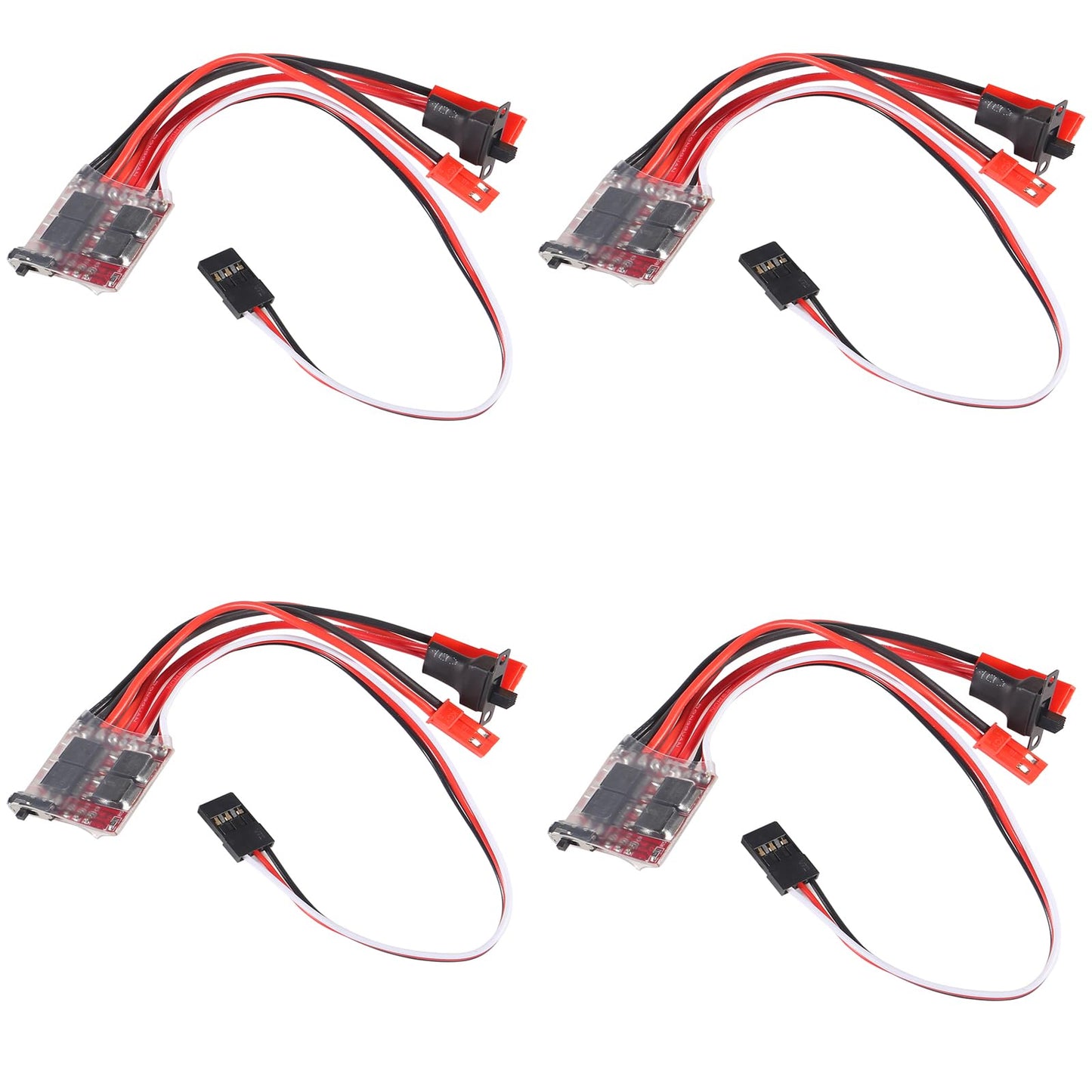 4Pcs 20A Brushed Esc Motor Speed Rc 2Khz Forward Reverse Brush Brake 4.8V-8.4V Electric Speed Controller For Diy Rc Car Truck Bo