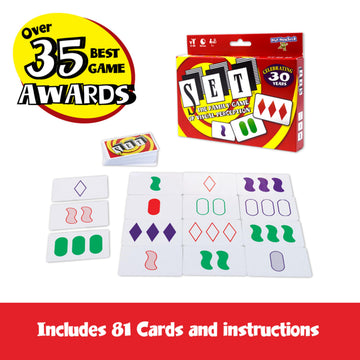 SET Enterprises SET - The Family Card Game of Visual Perception - Race to Find The Matches  For Ages 8+ 81 Cards  Rules included