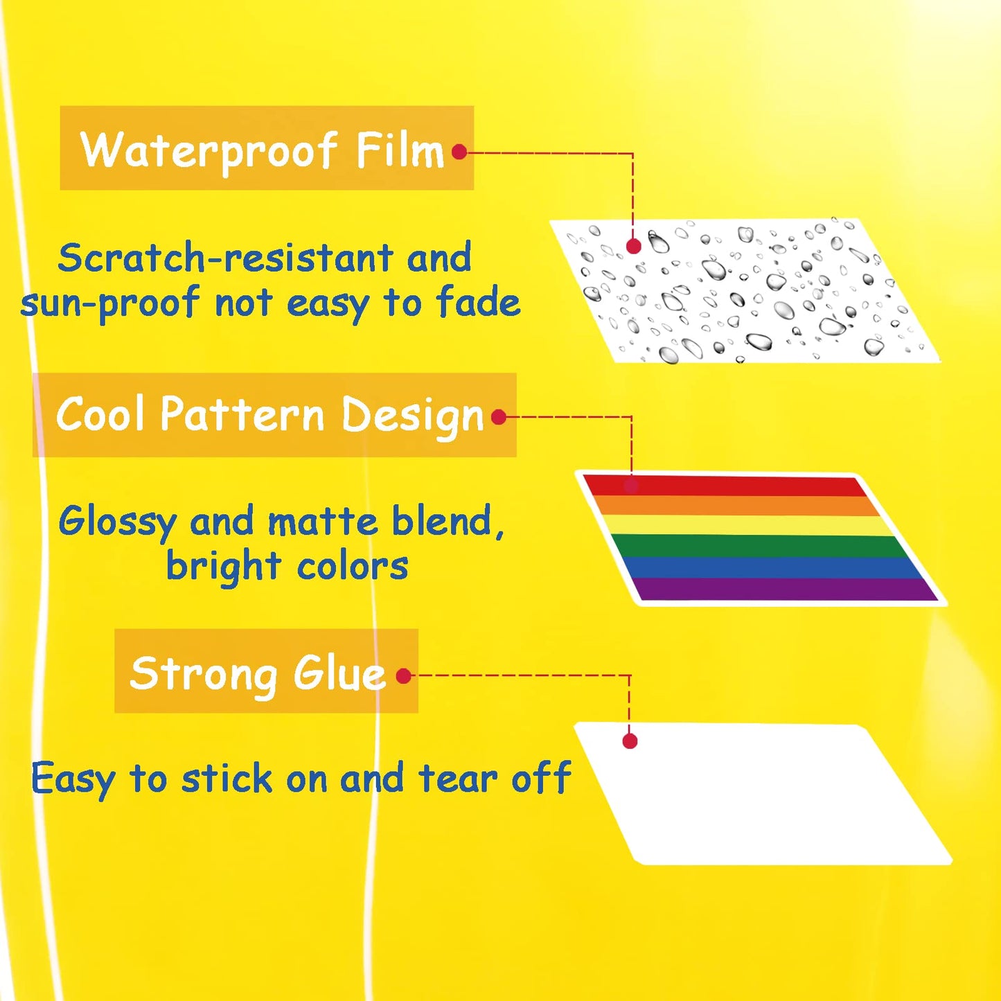 MEPLUM Pride Stickers - 200 PCS Rainbow Vinyl Stickers for LGBTQ, 2-3.5 inches, Model TZ-CH-A