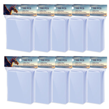 1000 Counts Soft Clear Perfect Fit Inner Sleeves For Trading Cards, Exact Fit Protector For Tcg, Sports (Basketball, Baseball, F