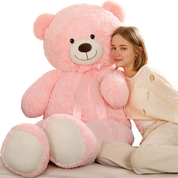 Tezituor 59” Pink Big Teddy Bear, 5Ft Giant Stuffed Animal Plush,Soft Bear Gifts For Christmas, Birthday,Valentine, Baby Shower.