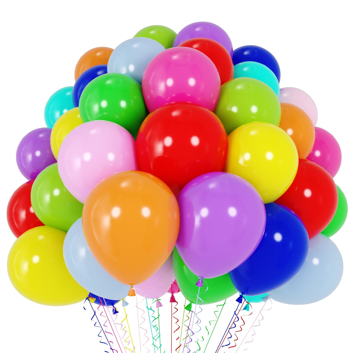 Voircoloria 120Pcs Colorful Balloons 12Inch Rainbow Latex Balloons For Boys Girls Birthday Baby Shower Gender Reveal Wedding Dec