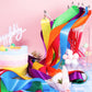 HiUnicorn 12PCS Rainbow Dance Wands - Colorful Ribbon Streamers for Kids Gymnastics, Model HI-RIBBONS-01, Polyester, Perfect for Parties