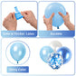 Blue And White Balloons, 60 Pcs Light Blue And White Balloons Set With Blue Confetti Metallic Blue Balloons, 12 Inch Pearl White