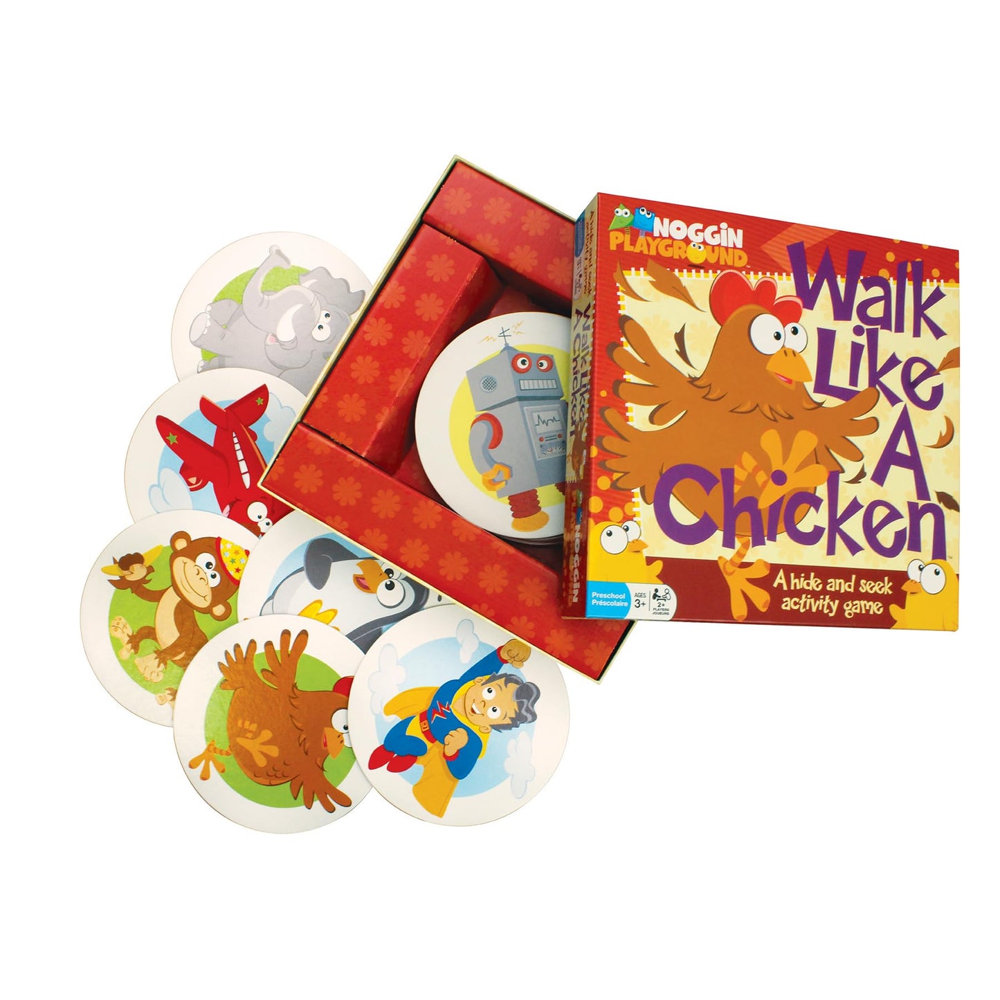 Outset Media Walk Like A Chicken Game - Preschool Role-Playing Activity, Multicolor, Ages 3+, 2+ Players