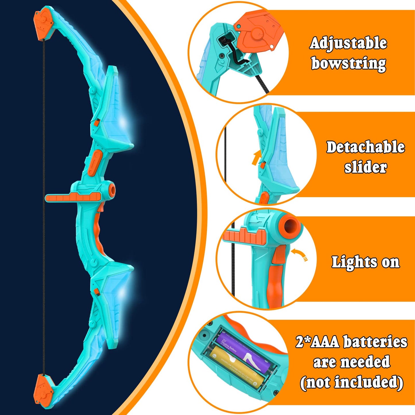 2 Pack Bow And Arrow Set For Kids, Light Up Archery Set With 14 Suction Cup Arrows, Outdoor Toys For Kids Ages 6-8 8-12, Birthday Gifts Ideas Toys For 4 5 6 7 8 9 10 Year Old Girls Boys