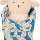 Manhattan Toy Embroidered Plush Goat Baby Rattle + Soft Cotton Burp Cloth, 16 x 16 Inches