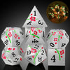 Metal DND Dice, DNDND 7 PCS Glow in The Dark Metallic D&D Dice Set with Grogeous Gift Case for Dungeons and Dragon Tabletop Game