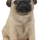 Ebros Gift Realistic Lifelike Adorable Sitting Pug Dog Statue 6' Tall Pet Pal Pugs Puppy Pup Dog Breed Collectible Resin Decor Figurine With Glass Eyes
