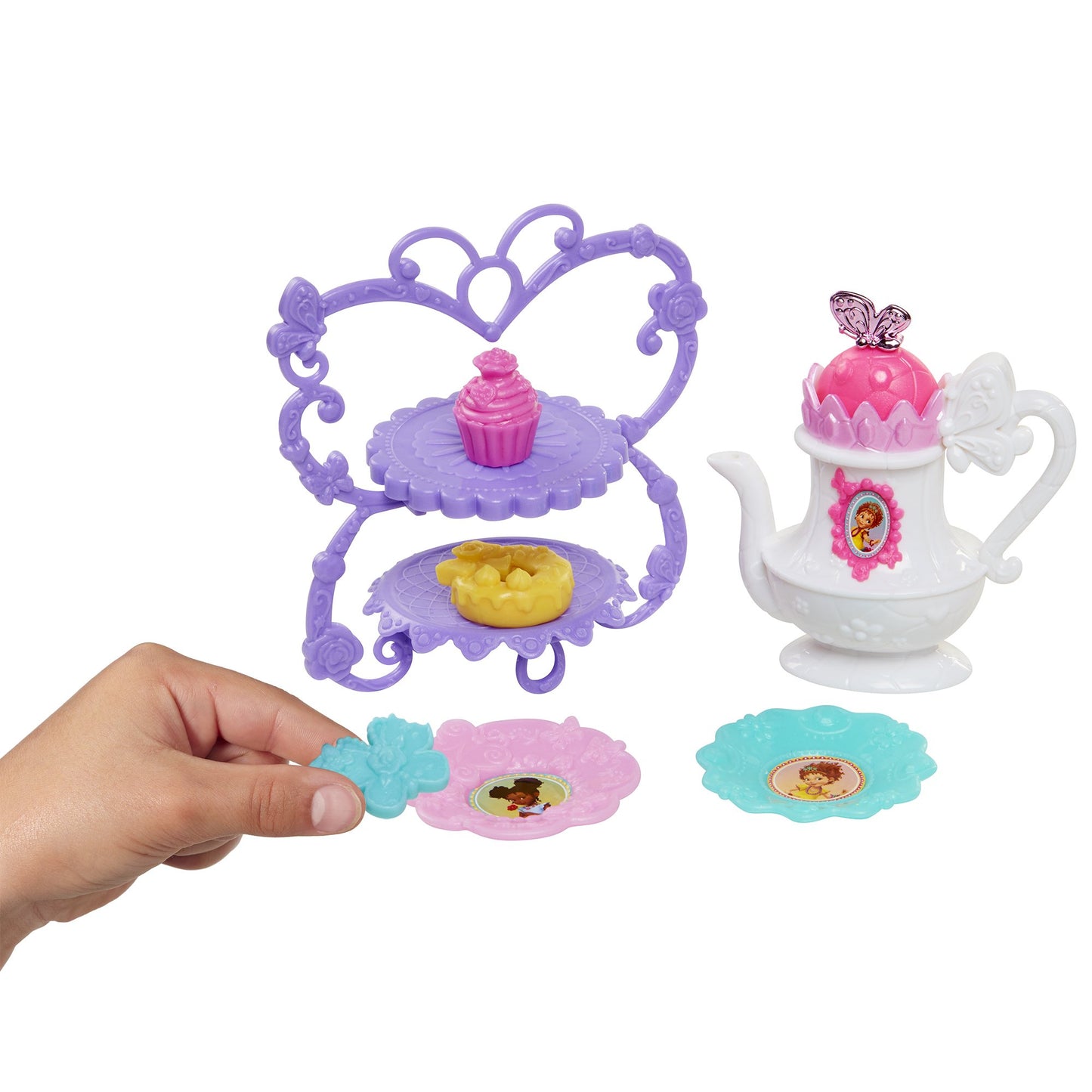 Fancy Nancy Doll-sized Tea Set, 13-Pieces, Multi-color, Medium, Plastic, Model 77415