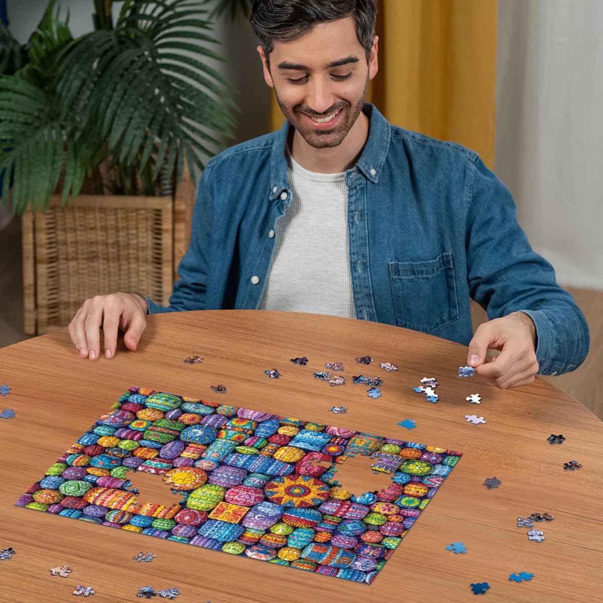 Ravensburger 500 Piece Jigsaw Puzzle - Happy Beads, Multicolor, Cardboard, Model 80695, Handcrafted in Germany